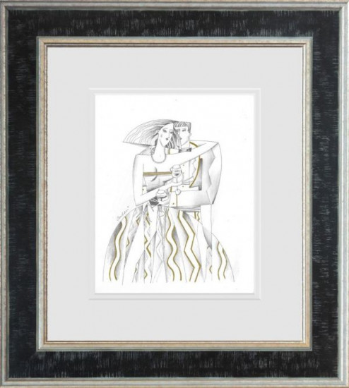 Lord And Lady - Line Study - Framed Lord And Lady - Line Study - Framed