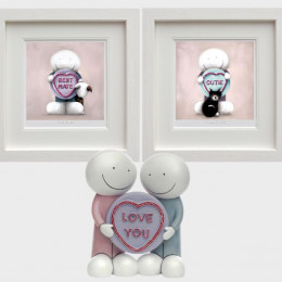 Love You Sculpture, Best Mate & Super Cutie (Set Of 3) - White Framed