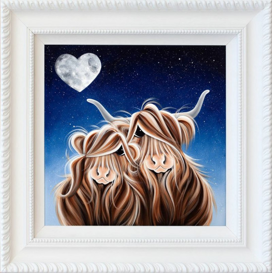 Love You To The Moo-N And Back - White Framed Love You To The Moo-N And Back - White Framed