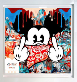 Mad Mickey - White Framed