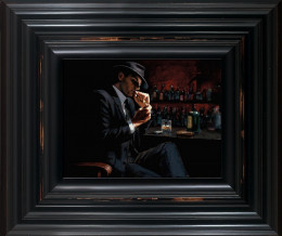 Man Lighting A Cigarette III - Black Framed