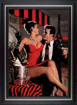 Midnight In Paris - Canvas - Black Framed