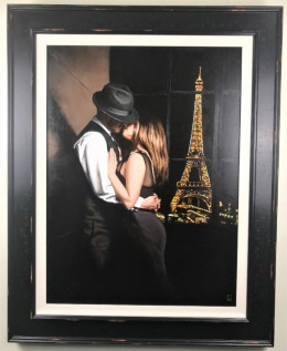 Midnight In Paris - Canvas - Black Framed