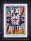 MOD Save The Queen - Flag - Artist Proof Black  & Splattered Framed