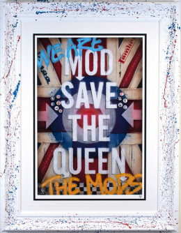 MOD Save The Queen - Flag - Artist Proof - White Framed