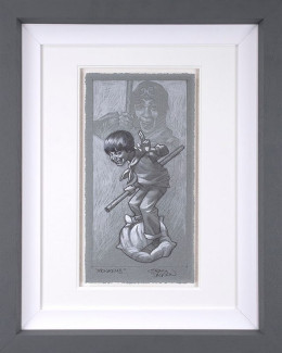 Monkey - Sketch - Grey Framed