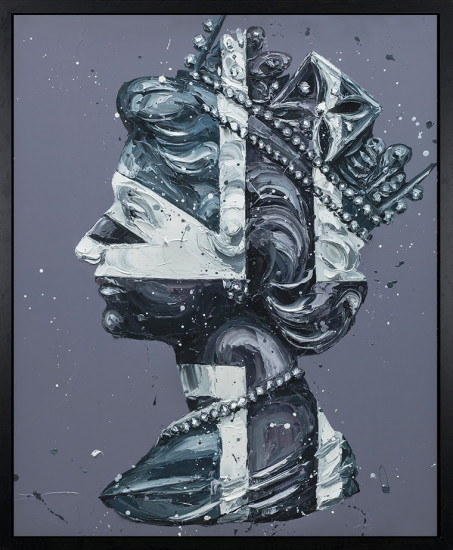Monochrome Queen Jack - Canvas - Black Framed