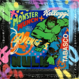 Monster Smash - Original - Multi Colour Framed