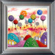 Moo Clouds - 3D High Gloss - Blue And Silver Framed