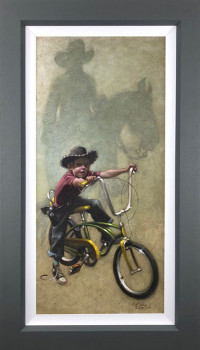 Move 'Em On, Head 'Em Up...Rawhide!! - Canvas - Grey Framed