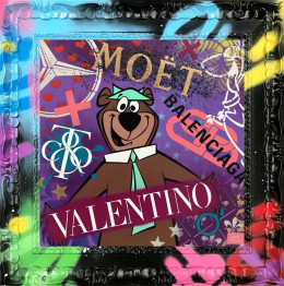 Mr Valentino - Original - Multi Colour Framed
