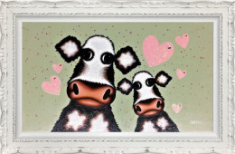 Mummy's Little Moo - Original - Ornate White Framed