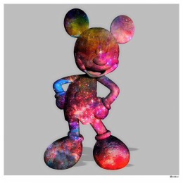 Nebula Mouse - Regular Size - Grey Background - Mounted