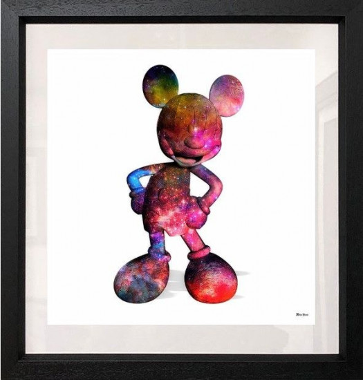 Nebula Mouse - Small Size - White Background - Black Framed