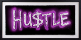 Neon Hustle Purple - Artist Proof Black Framed