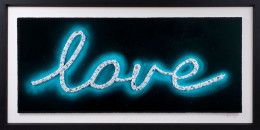 Neon Love Blue - Artist Proof Black Framed