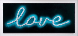 Neon Love Blue - Mounted
