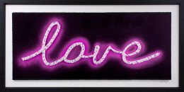 Neon Love Purple - Artist Proof Black Framed