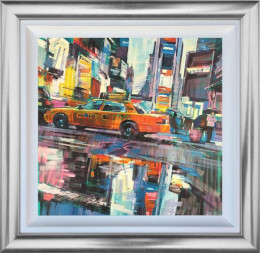 New York Cab - Original - Silver Framed