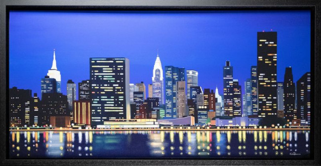 New York Skyline - On Aluminium - Black Framed New York Skyline - On Aluminium - Black Framed