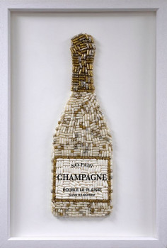 No Pain Champagne (Cream) - Deluxe Size - White Background - White Framed