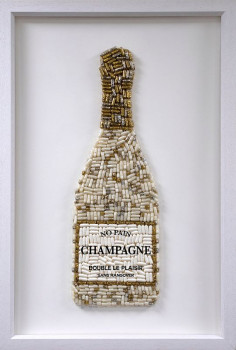 No Pain Champagne (Cream) - Standard Size - White Background - White Framed