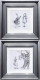 Oh My Fur And Whiskers & We're All Mad Here - Sketch Editions Set Of 2 - Framed