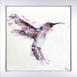 One Bird - Original - White Framed