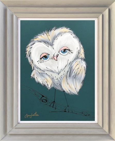 Owlet - Original - Light Grey Framed Owlet - Original - Light Grey Framed