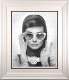 Peace, Love & Audrey (Black & White) Tattoo - White Framed