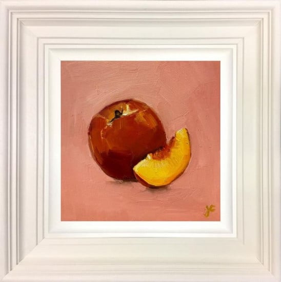 Peachy - Original - White Framed Peachy - Original - White Framed
