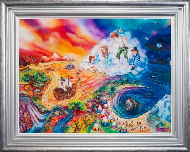 Peter Pan In Neverland - Silver-Blue Framed Peter Pan In Neverland - Silver-Blue Framed
