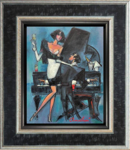 Piano Bar - Original - Black Framed