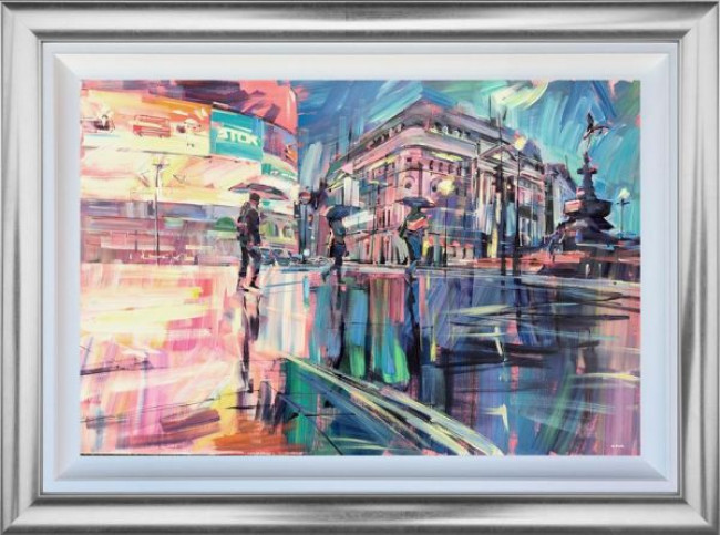 Piccadilly Reflections - Original - Silver Framed Piccadilly Reflections - Original - Silver Framed