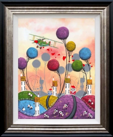 Plane Love - 3D High Gloss - Black And Silver Framed Plane Love - 3D High Gloss - Black And Silver Framed
