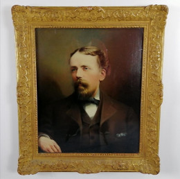 Victorian Portrait - Original - Gold Ornate Swept Framed