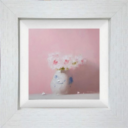 Potted Pinks - Original - White Framed