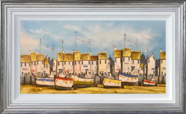 Quay Life - Original - Blue And Silver Framed