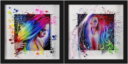 Rainbow Tears And Rainbow Spirit - Set Of 2 - Black Framed