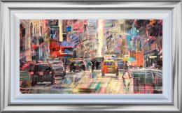 Rainy Day In New York - Original - Silver Framed