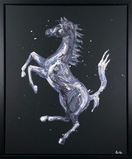 Rampante Cavallo Canvas Black - Framed Box Canvas