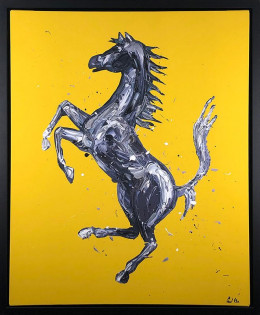 Rampante Cavallo Canvas Yellow - Framed Box Canvas
