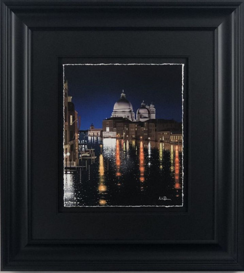 Reflections On The Grand Canal - Paper - Black Framed
