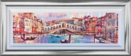 Rialto Bridge Venice - Original - Silver Framed