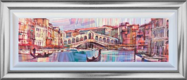 Rialto Bridge Venice - Original - Silver Framed Rialto Bridge Venice - Original - Silver Framed
