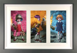 Riot Girls - Triptych - Framed