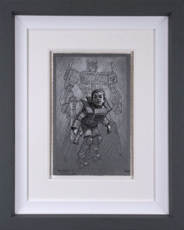 Robert's In Disguise - Sketch - Artist Proof Grey Framed