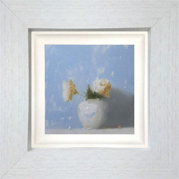 Roses In Blue - Original - White Framed