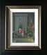 Santa On His Way - Canvas - Black Framed