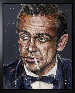Sean Connery 007 - Canvas - Artist Proof Black Framed - Framed Box Canvas